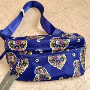 Vera Bradley Nylon Portnoy Belt Bag Fanny Bag Kew Garden Blue Floral Print  NWT